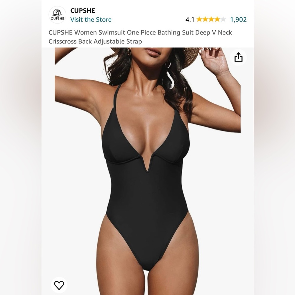 One piece black bikini size Small